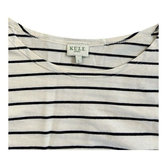 Women's Kule Black White The Modern Long Sleeve Cotton T-Shirt Top Size L - Picture 5 of 10